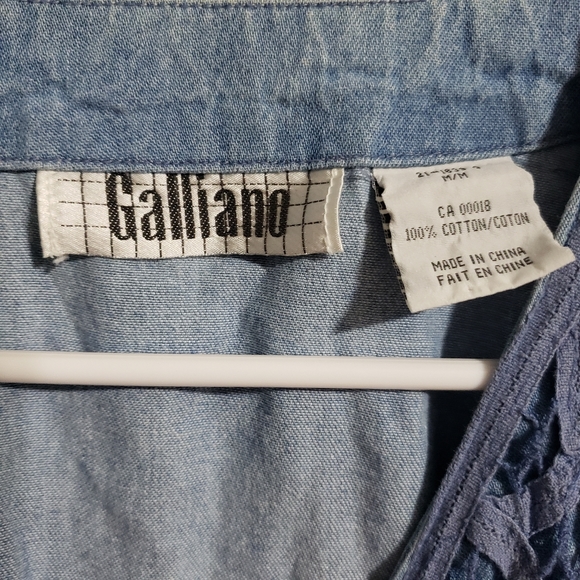 Galliano retro jean and lace vest size M - Picture 7 of 8